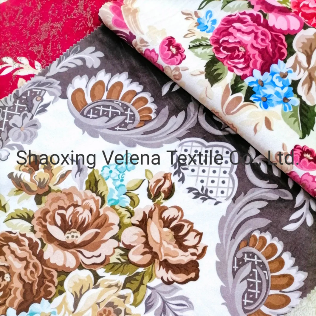 Custom Pattern Upholstery Fabric Microfiber Fudan Venisia FDY Velvet Print with Foil Home Textile Sofa Furniture Morocco Style