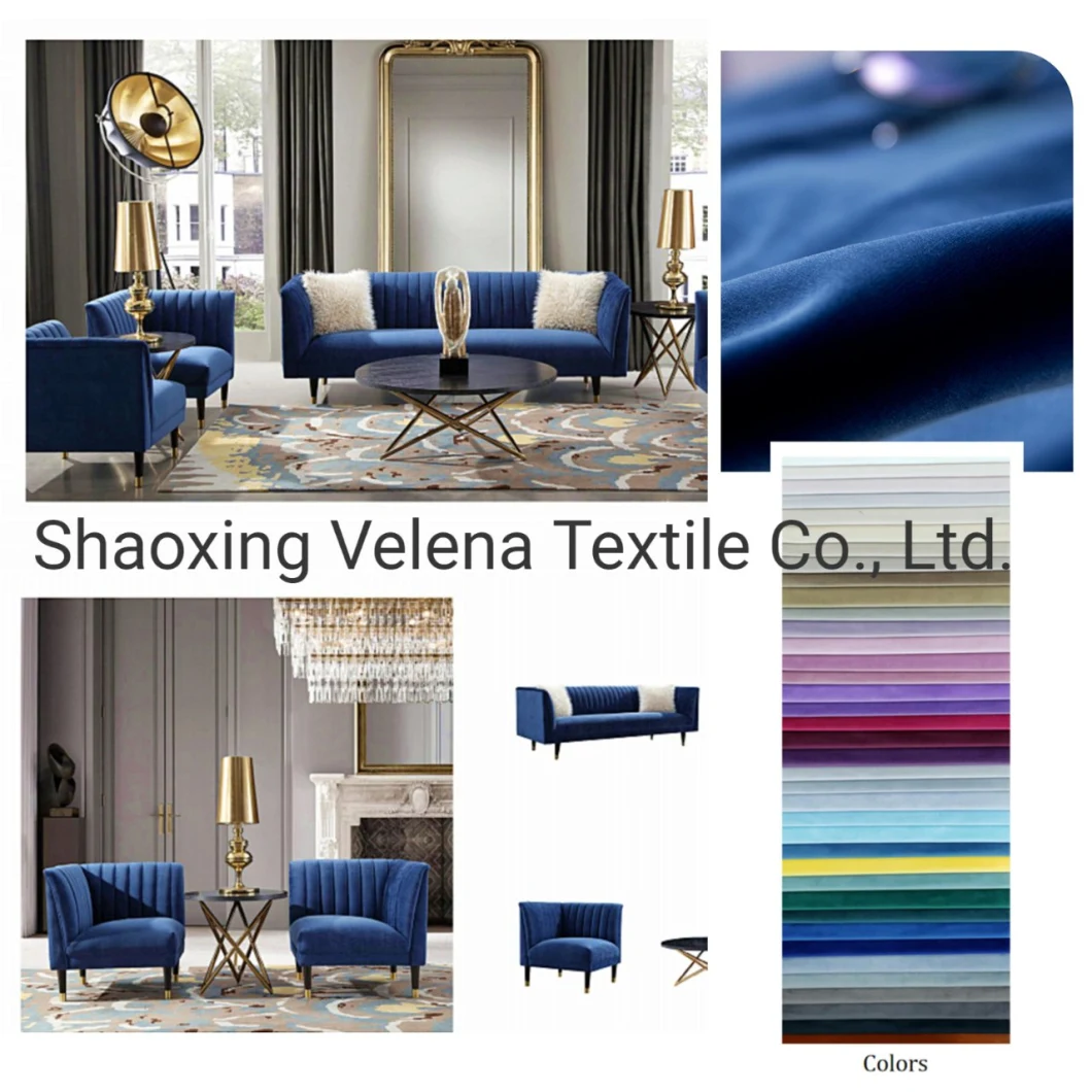 Holland Velvet Jaguar Velvet Venice DTY and FDY Venice Polyester Plain Velvet Furniture Textile Fabric