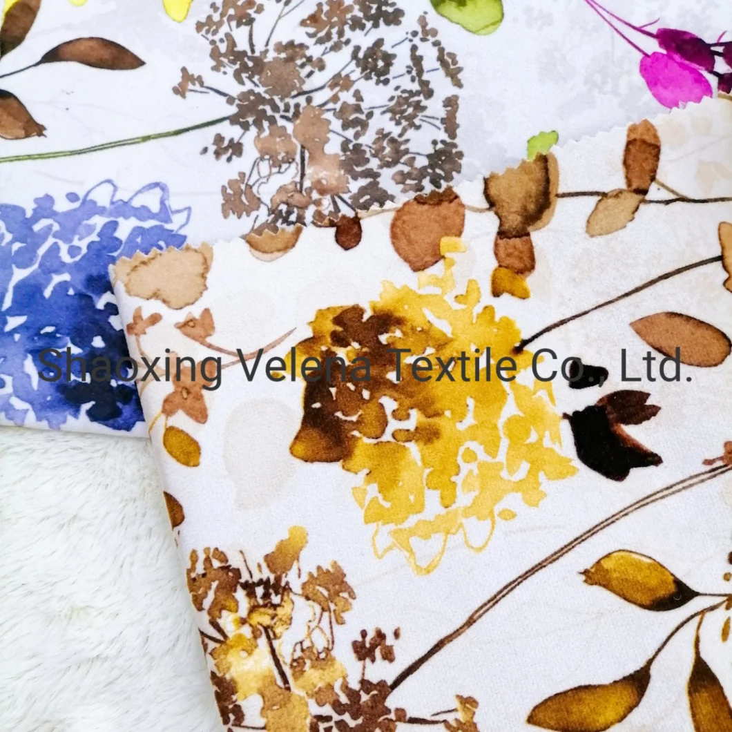 Textile Fabrics 100% Polyester FDY Venisia Velvet Printed Upholstery Furniture Sofa Home Textile Fabric