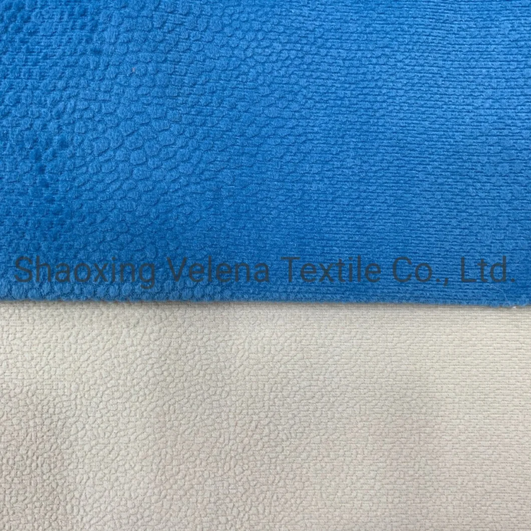 100% Polyester Sofa Fabric Velvet with Glue Embossed Home Textile Fabrics for Furniture