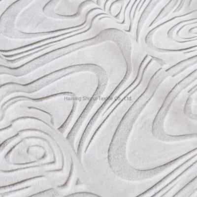Tissu de velours 100 % polyester à tricoter Burnout pour matelas et taie d'oreiller