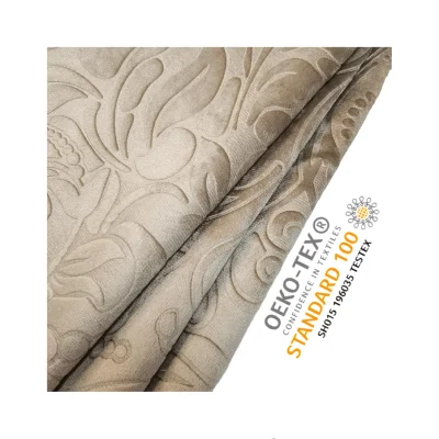 Tissu de sofa de velours de relief par polyester élégant doux de matériel de tapisserie d'ameublement